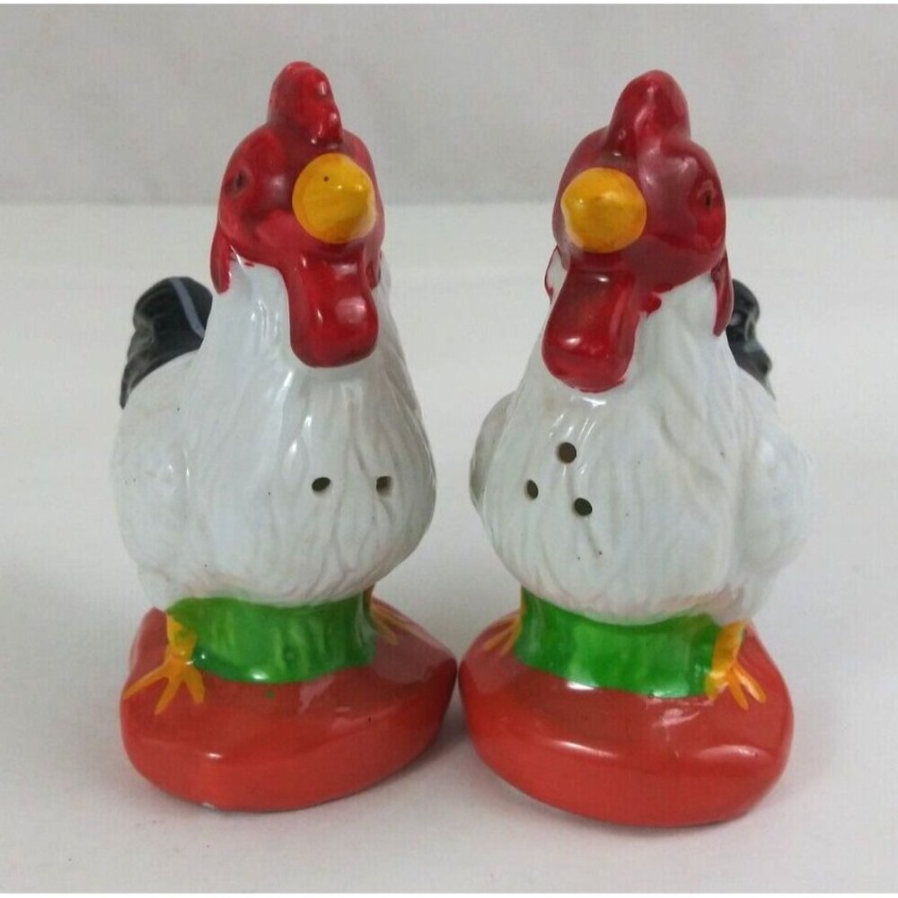 Vintage Houston Harvest Rooster 3.78" Salt & Pepper Shakers